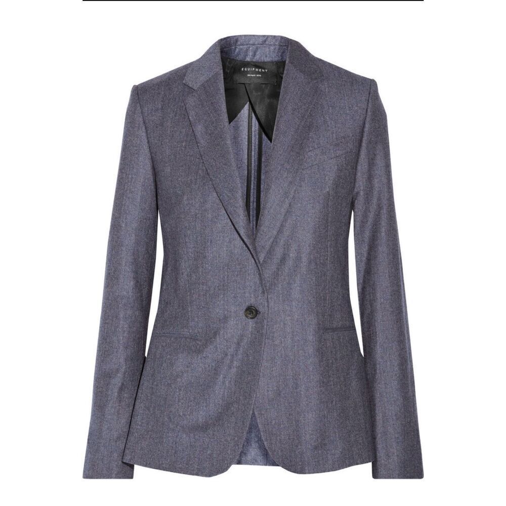Equipment Revolve Jay Wool Blazer Purple Blue Size 8 Excellent Condition